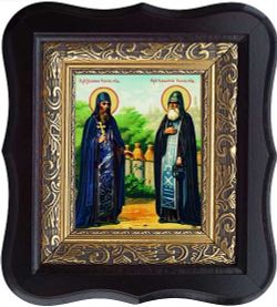 Зосима и Савватий Соловецкие преподобные чудотворцы. Икона на холсте.