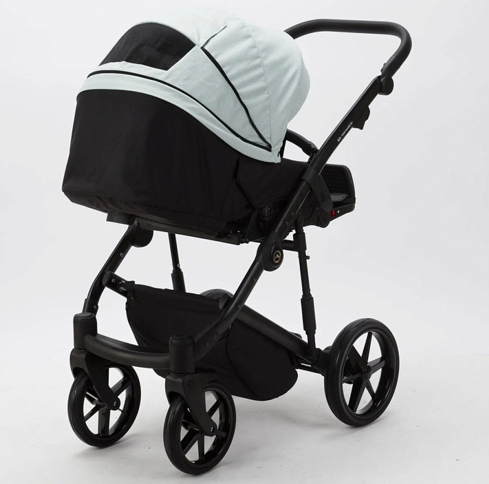 Детская коляска Adamex Mobi 2 в 1 M-PS25 Серо-зеленый, Кожа