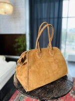 Женская большая сумка из натуральной замши цвета whisky