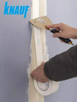 Армирующая бумажная лента для швов гипсокартона Кнауф Курт 25м