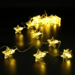 Гирлянда для дома 4,0 м 20 ламп LED с насадками ЗВЕЗДА Прищепка, прозрач.провод, Теплый белый