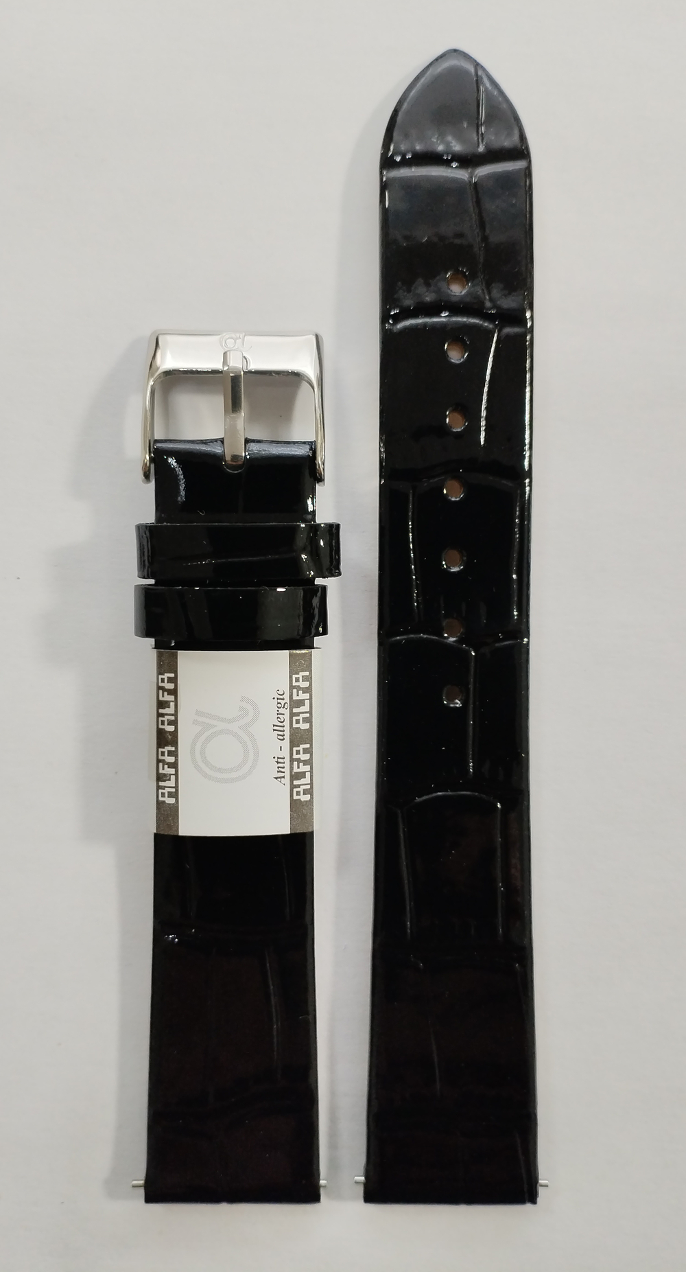 18 мм. Ремень из натуральной кожи. Лаковый крокодил.