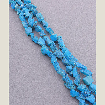 Нитка Кварц 35 см. (Без замка) - Голубая