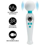 Белый вибратор-wand 22,4см с дисплеем Pretty Love Skyler Massager Wand White BW-055016LED-3
