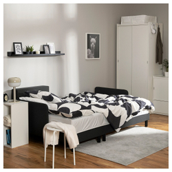 IKEA BRUKSVARA  (ИКЕА БРУКСВАРА)  -  Пододеяльник и 2 наволочки, антрацит/белый, 200x200/50x60 см