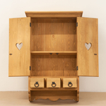 Шкаф навесной Прованс 2 двери 3 ящика для кухни и ванной из массива сосны, бежевый