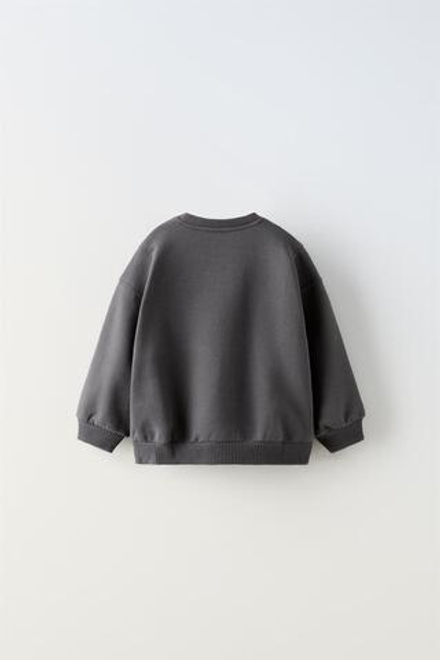 ZARA ОДНОТОННАЯ ТОЛСТОВКА С ВАФЕЛЬНЫМ УЗОРОМ, АНТРАЦИТОВО-СЕРЫЙ