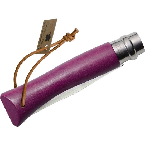 Складной нож Opinel №7 Trekking нержавеющая сталь, пурпурный, 002205 c клинком из стали Sandvik™ 12С27, рукоять дерево (Граб)