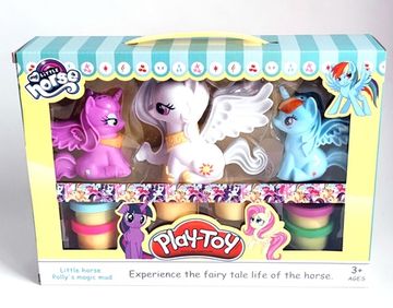 Набор теста для лепки Play-Toy с 3мя фигурками Пони