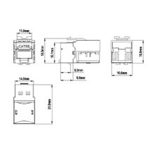 Вставка Keystone Jack RJ-45(8P8C) Hyperline KJ9-8P8C-C5e-90-WH