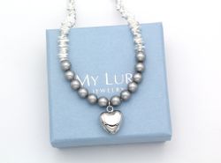Колье Grey heart