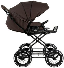 Детская коляска Roan Bass Next Classic d12 2.0 2 в 1 BNC/83/2 Turkish Coffe/Black/руч.Cappuccino