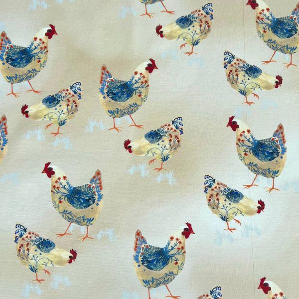 Есть дефект, полоска от кромки. ЗИМНИЕ КУРОЧКИ, 100% хлопок 1