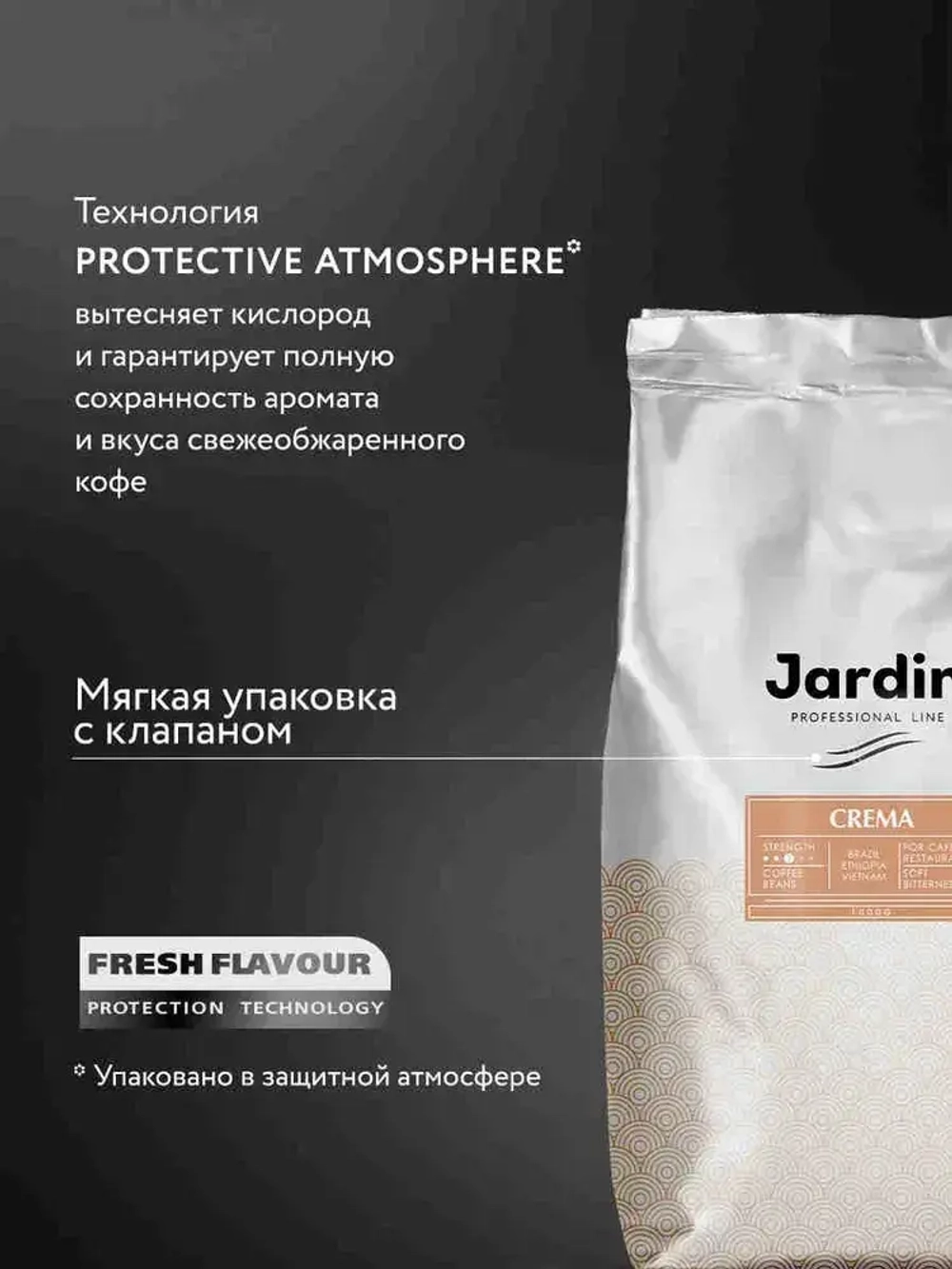 Кофе в зёрнах Jardin Crema, арабика, робуста, 1 кг