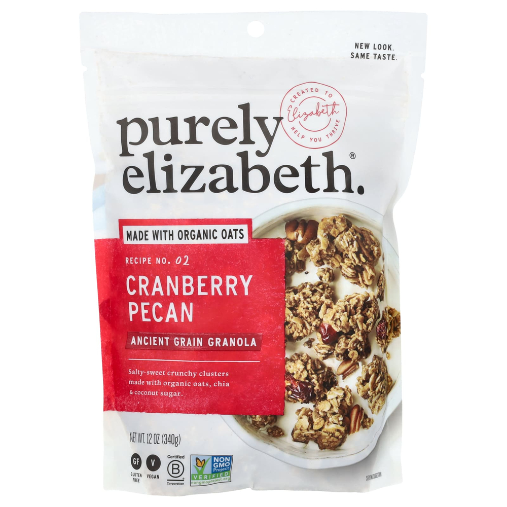 Purely Elizabeth, Гранола из древних злаков, клюква и пекан, 340 г (12 унций)