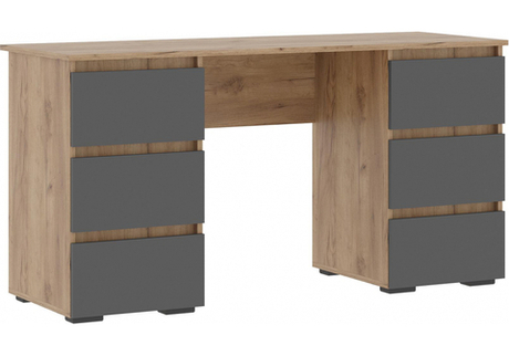 Компьютерный стол Woodville Элла ПС 02 серый графит 0162, дуб крафт золото