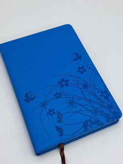 Блокнот 144 л А5 линейка цветы синий (8344-8)