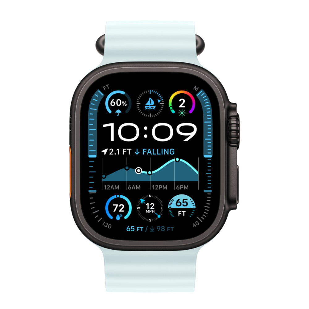 Apple Watch Ultra 2 49mm Черный Титан Ремешок Ocean Ледяного-Синего Цвета 2024