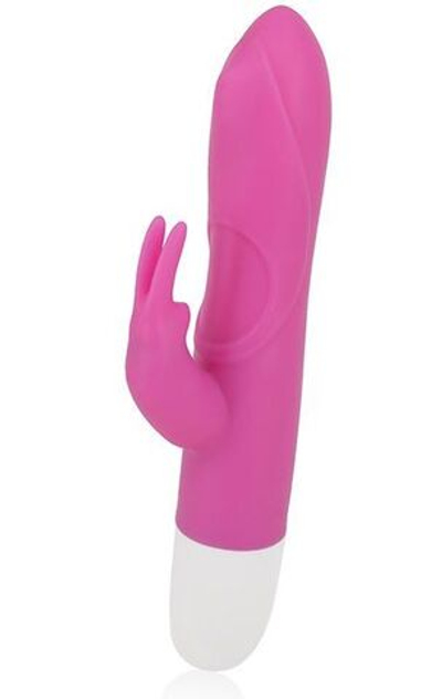 Розовый вибромассажер с клиторальным стимулятором ROLLER TIP WITH ROLLER BALL MOVEMENT - 14 см. (Цвет: розовый)