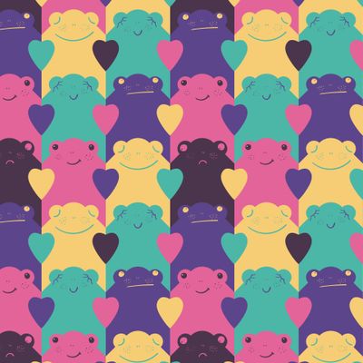 Лягушки влюбленные. Милый. Мозаика