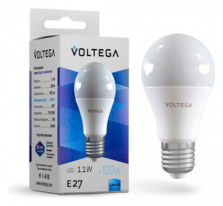 Лампа светодиодная Voltega General purpose bulb 11W E27 11Вт 4000K 5738