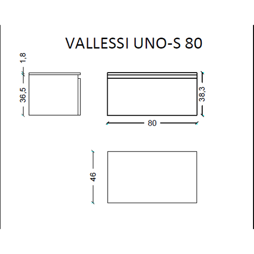 Тумба Armadi Art Flat Valessi Uno-S 80 897-080-W, WHITE глянец