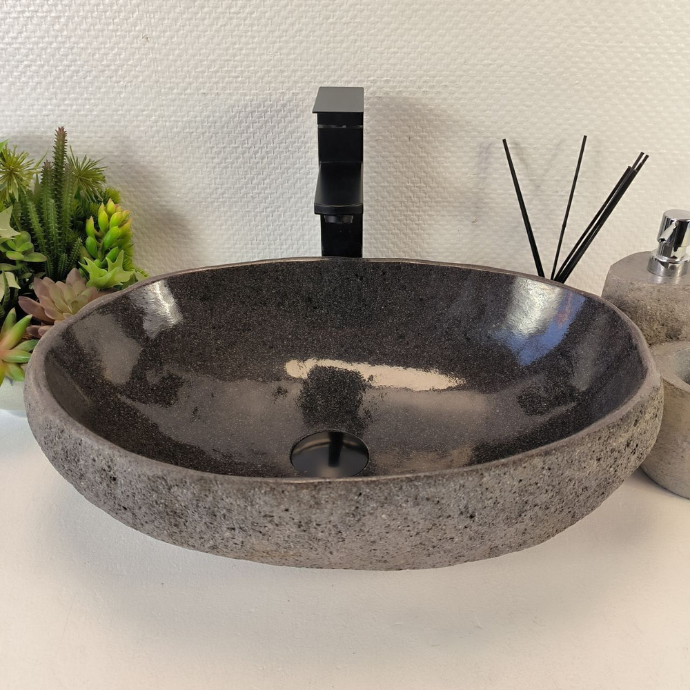 Каменная раковина из речного камня RS-05386 (42*33*15) 0861 из натурального камня