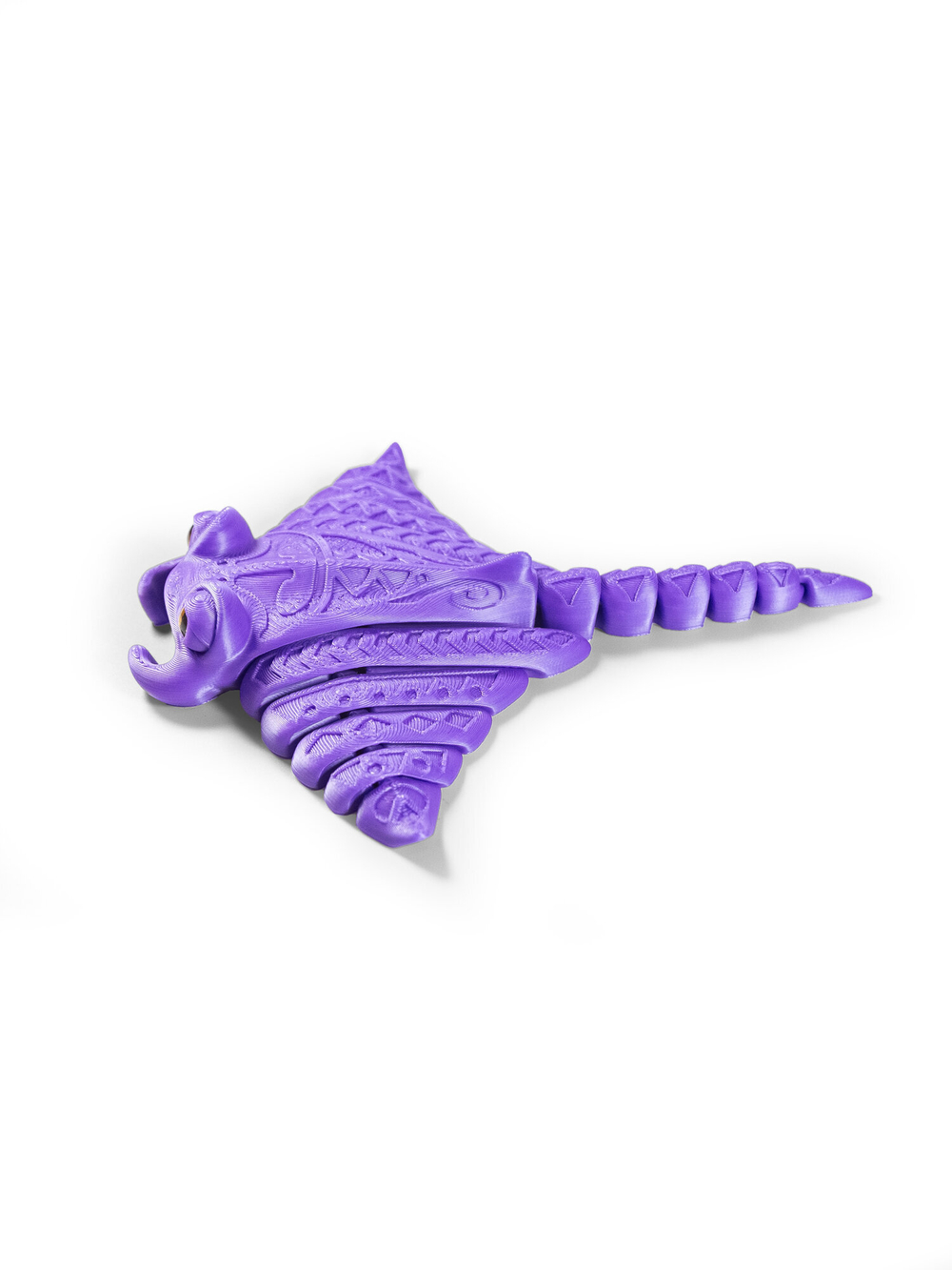 Подвижный скат Манта антистресс, меняющий цвет с фиолетового в розовый, 3D печать, 16 см.