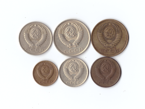 Набор монет (6 шт) 1983г. 1,2,3,10,15,20копеек XF