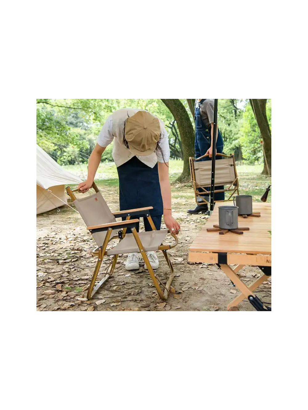 Кресло туристическое Naturehike Nightfall L02, складное, хаки, до 120 кг