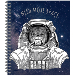 Тетрадь общая 96 листов на металлическом гребне "I need more space"