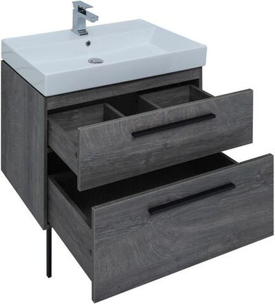 Тумба под раковину Aquanet Nova 75 дуб рошелье (2 ящика)