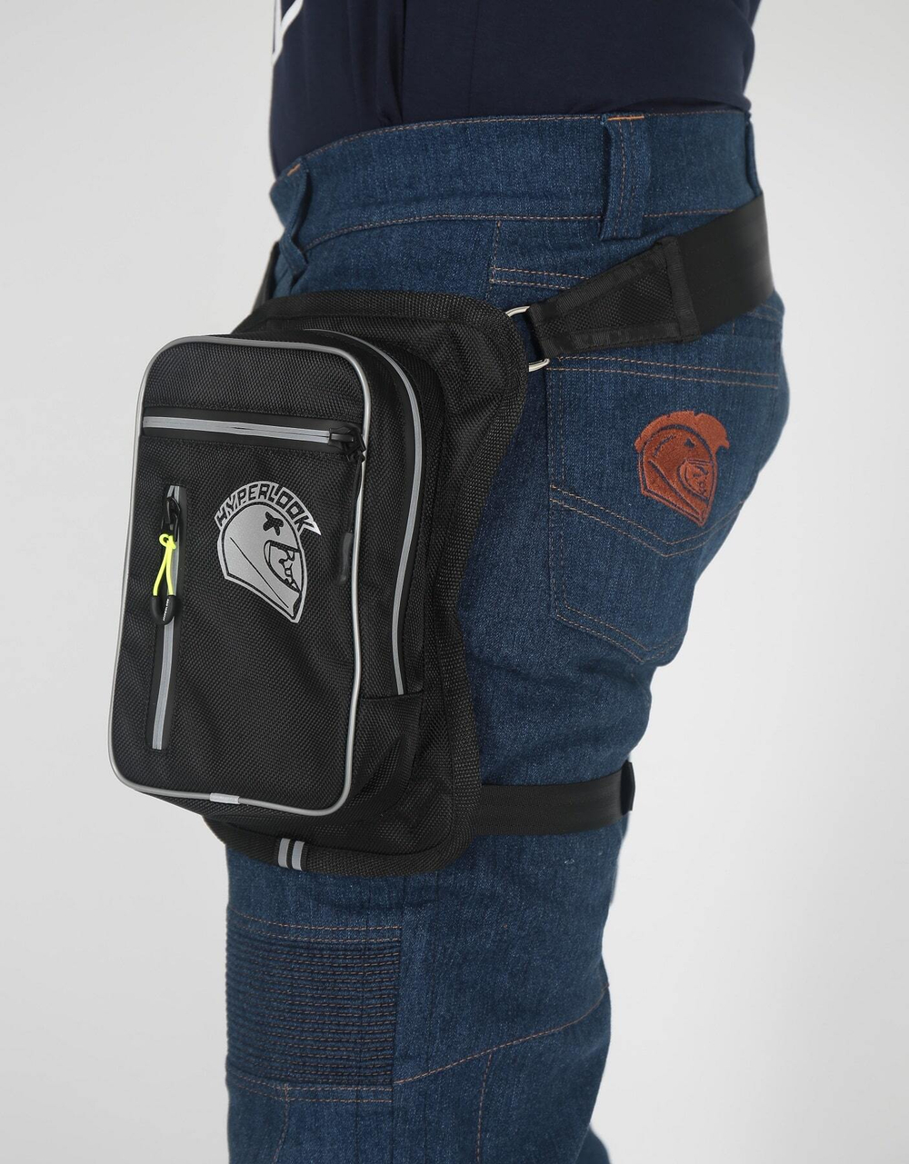 HYPERLOOK Сумка на бедро для мотоциклистов текстильная Hip Bag черная