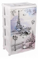 Комод 4 секции Весна в Париже широкий (Альтернатива)