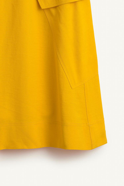 ZARA ЮБКА МИДИ АСИММЕТРИЧНОГО КРОЯ СО СРЕДНЕЙ ТАЛИЕЙ, МАНДАРИНОВЫЙ