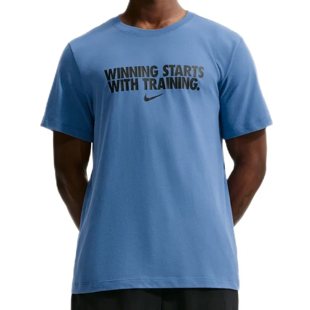Мужская теннисная футболка Nike Dri-Fit Winning - indigo storm/black
