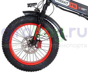 Электровелосипед Minako F10 Pro 2025 года (48V/20Ah) - Красный обод фото №3