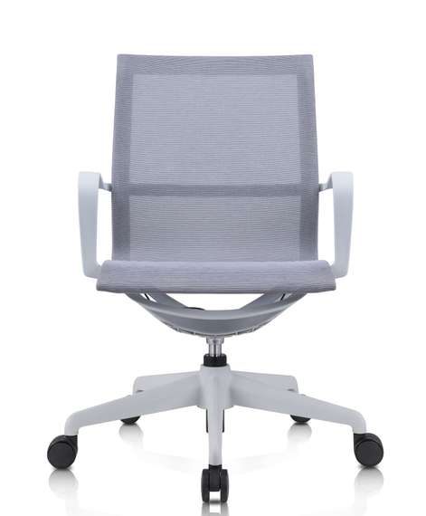 Кресло офисное Норден / Глория / серая  сетка / серый пластик