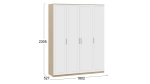 Шкаф Сэнди 4-х дверный вяз благородный / белый