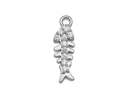 Подвеска "Рыбка" 15мм, со стразами