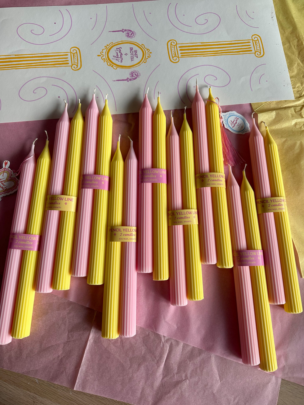 Набор из 2 свечей Pencil Pink Lemonade