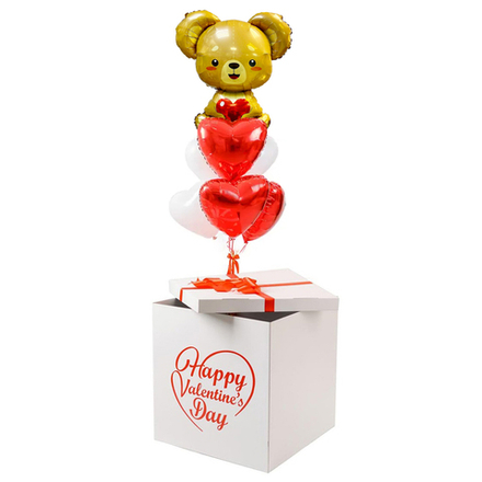 Коробка-сюрприз с шарами и индивидуальной надписью