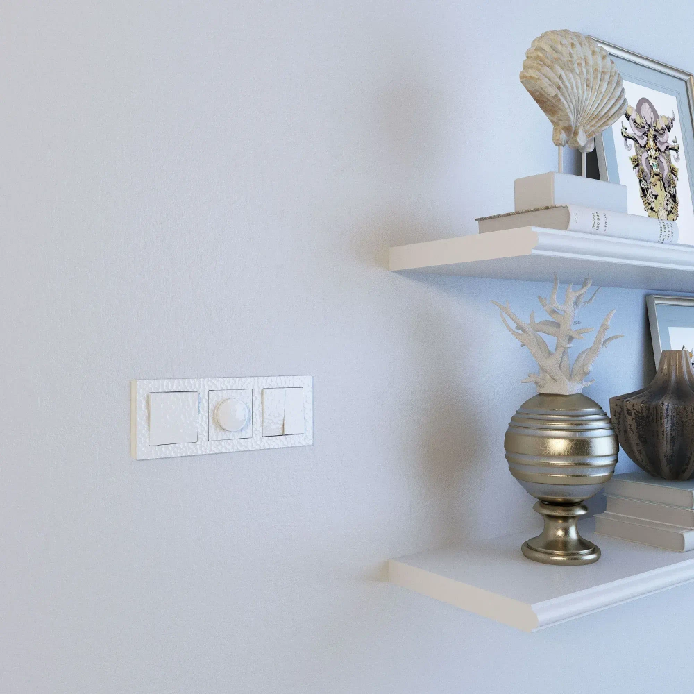 Выключатель двухклавишный Hammer (белый) W1220001