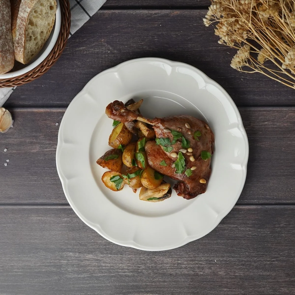 Тарелка 27 см, фарфор "NOBLE" серия "Retro Ritz & Bella-White"