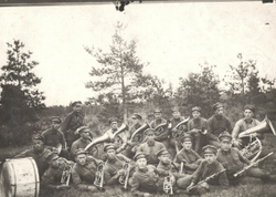 Духовой военный оркестр Красной Армии. Редкое архивное фото времён Гражданской войны.1920–30-е годы.