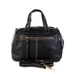 Сумка женская средняя кожаная 29х16х13 см чёрная 9771 Black