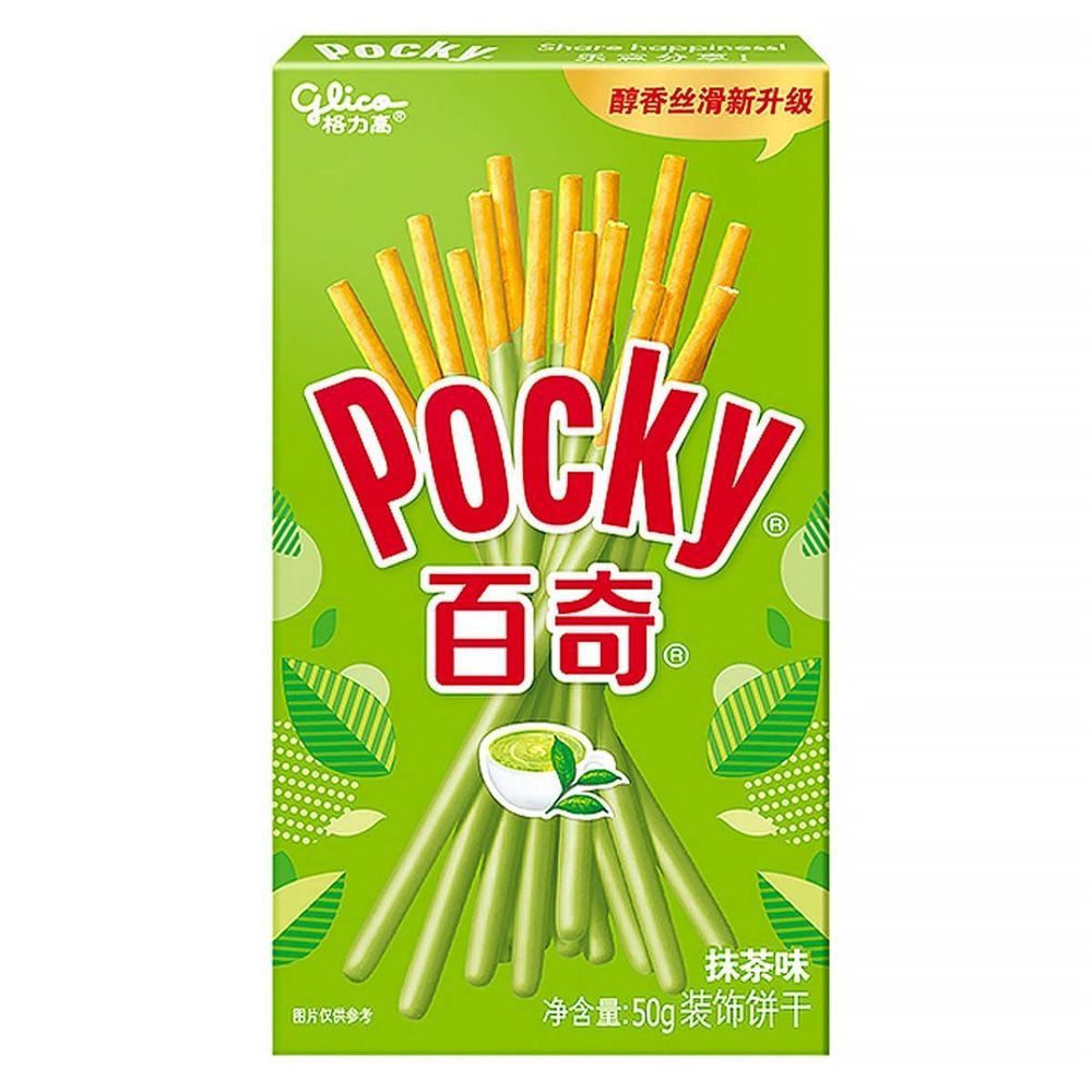 Бисквитные палочки Glico Pocky со вкусом зелёного чая, 50 г