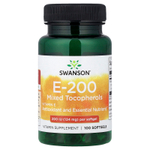 Swanson, витамин E, смешанные токоферолы, 134 мг (200 МЕ), 100 мягких таблеток