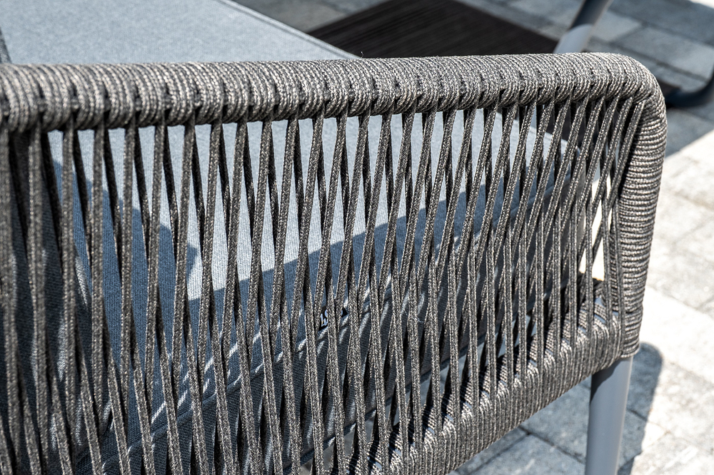 "Канны" лаунж-зона 5-местная плетеная из роупа (веревки), цвет темно-серый