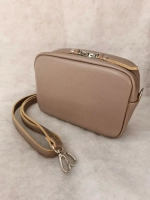 Сумка женская из натуральной кожи бежевая через плечо